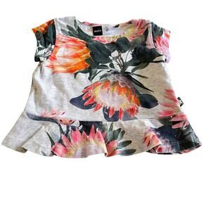 Molo Girls Sugar Flowers Robbin Poplum Tee 18-24 Months
